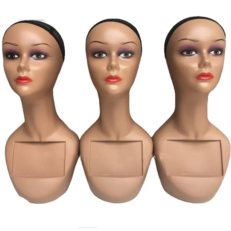 Offre Spéciale européenne Américain Beauté écharpe chapeau accessoires d'affichage mannequin perruque tête réaliste mannequin tête