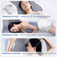 Oreiller intelligent en mousse à mémoire de forme avec sonores de bruit blanc intégrés sous l'oreiller pour application corporelle, couleur blanche