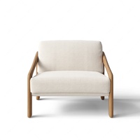 Fauteuil nordique en bois avec revêtement bouclé, canapé individuel, chaise d'appoint pour salon intérieur