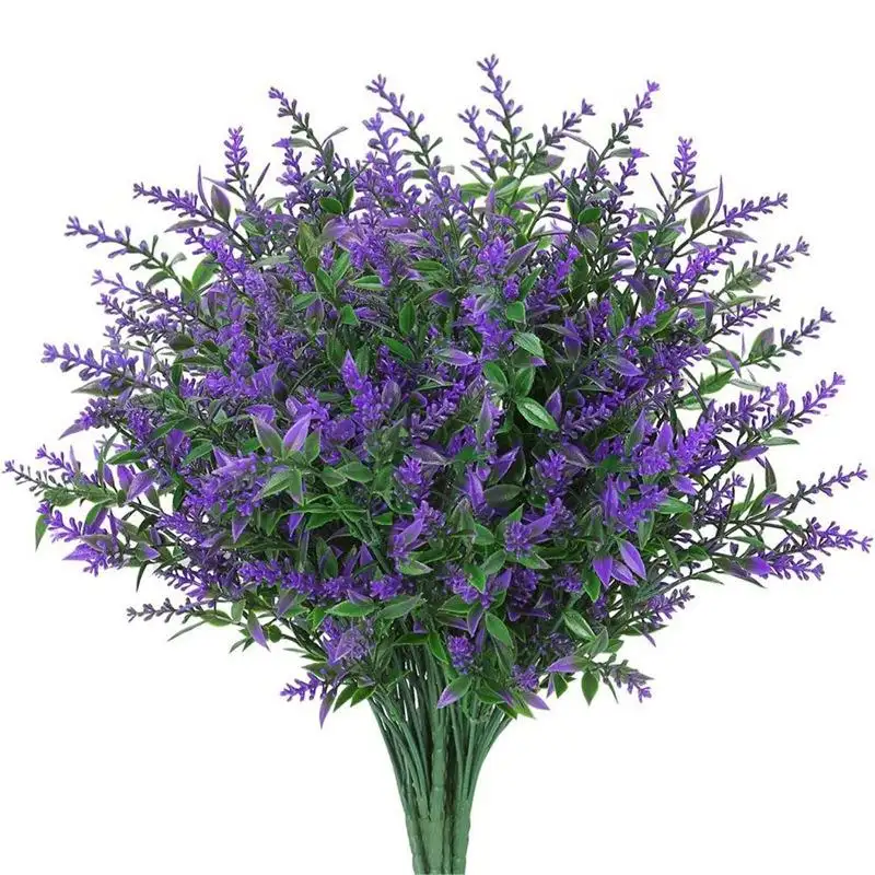 Popular Outside Indoor Decorations Faux Outdoor Plastic Plants Shrubs Artificial Mulit Colour Lavender