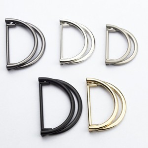 Stokta çanta donanım çanta için ayarlanabilir çinko alaşım Metal çift d-ring toka - Product Image 3