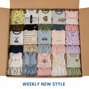 Lotes al por mayor de conjuntos de ropa de verano para niños, tallas mixtas, ropa para niños pequeños y niñas, prendas de alta calidad, excedentes de inventario. - Product Image 1