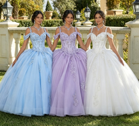 Robes de Quinceañera Bleues Personnalisées avec Appliques en Dentelle, Perles, Décolleté Cœur, Bretelles Spaghetti, Robes de Bal pour Femmes