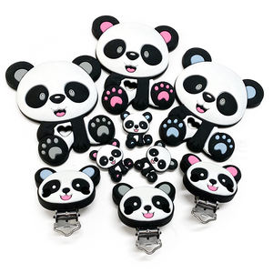 Mordedores de Silicona de Grado Alimenticio, No Tóxicos, con Forma de Panda, para Bebés, Clip para Chupete, Mordedores de Animales, 10 Colores, Mordedor Pequeño de Dibujos Animados para Bebés - Product Image 3