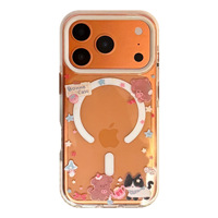 Coque de protection colorée motif dessin animé pour iPhone 17 16 avec support magnétique en forme de chat, design haut de gamme, compatible iPhone 11, 12 16 Pro Max, en matériau souple