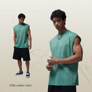 Men Acid Washed <strong>Tank</strong> <strong>Top</strong> 250gsm Heavyweight Vest Men's Sleeveless <strong>Tank</strong> <strong>Top</strong> Casual <strong>Vintage</strong> <strong>Tank</strong> <strong>Top</strong> - Product Image 5