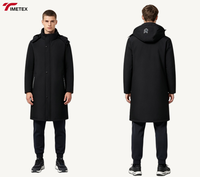 Parka d'hiver longue pour homme TIMETEX, à capuche, imperméable, coupe-vent, rembourrée, thermique, grandes tailles, vente en gros OEM