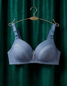 Elegante Lingerie in <span class=keywords><strong>Pizzo</strong></span> da Donna, <span class=keywords><strong>Reggiseno</strong></span> Floreale Senza Ferretto con Effetto Push-Up, Intimo Traspirante Taglie Forti 2026 - Product Image 3