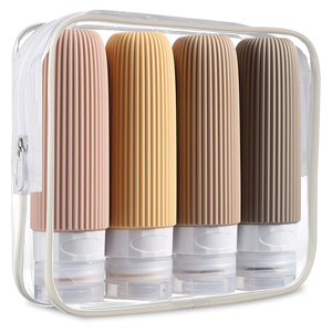 Botella de Viaje Portátil a Prueba de Fugas de 90 ml/3 oz, Kit de Botellas de Viaje Aprobado por la TSA, Juego de Botellas de Viaje de Silicona Reutilizables para Artículos de Aseo LC - Product Image 1