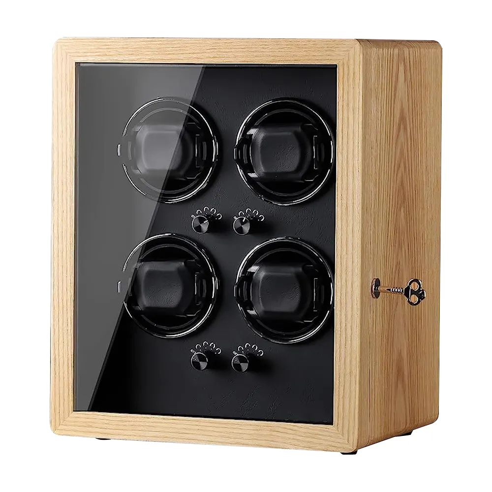 Fine solid wood construction watch motor winder box automatic single watch winder in wood shell gift winder display jewelry