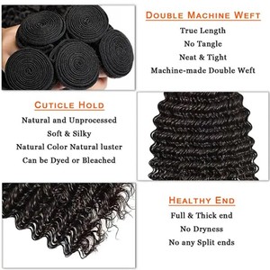 Deep <strong>Curly</strong> Bundles With 13x4 Frontal Closure Unprocessed Wet And Wavy Brazilian Virgin <strong>Hair</strong> 3 Bundles + 1 Lace Front Closure