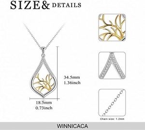 Kolibrie Lotus En Levensboom Hanger Sterling Zilveren Ketting - Product Image 3