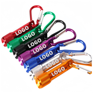 Mini LED <b>Torch</b> Keychain Light Portable Aluminum Pocket Flashlight with Carabiner Hook for Camping Hiking Backpacking Bulk - Product Image 1