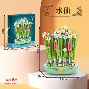 Juego de Bloques de Construcción de Flores, Jarrones, Plantas en Maceta con Caja de Regalo, Juegos de Ladrillos MOC, Juegos de Bricolaje para Niños, Juguetes Educativos para Niños 9120-9125 - Product Image 6