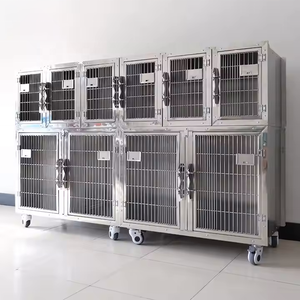 Ağır büyük kombine evcil hayvan kafesi çıkarılabilir 304 paslanmaz çelik veteriner kafes satılık veteriner kafes - Product Image 4