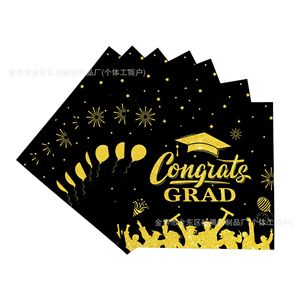 Graduation Theme Disposable Tableware <b>Set</b> Plates <b>Cups</b> Napkins Utensils Party Supplies for Graduation Celebration - Product Image 4