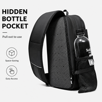 Sac bandoulière homme en PVC résistant à l'eau avec chargement USB, sac de poitrine antivol pour voyage, vente en gros OEM ODM
