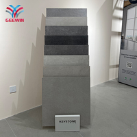 Support d'exposition pour produits en acier et pierre de 3 cm, escalier de 5 cm, présentoir sur pied en quartz et métal
