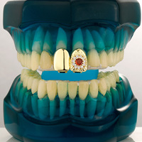 Grilles dentaires plaquées or avec zircons CZ style Hip Hop pour hommes – Kit décoratif pour fêtes