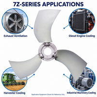 Ventilateur d'échappement 3 pales PAG en polyamide, pales courbées à angle réglable, haute résistance, pour moteur diesel, moissonneuse-batteuse