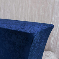 Vente en gros de couverture de table ronde en velours écrasé pour repas de mariage Service de photographie gratuit Spandex transparent pour nappe velours gris