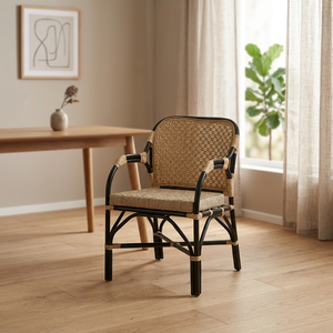 Fauteuil d'extérieur Boneto en rotin naturel artisanal, style asiatique, pour jardin, bistrot, hôtel, appartement - Product Image 5