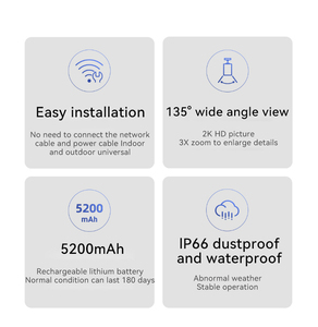 Cámara de seguridad Solar inteligente para exteriores, dispositivo de bajo consumo de red, HD, 1080P, inalámbrico, con batería - Product Image 4