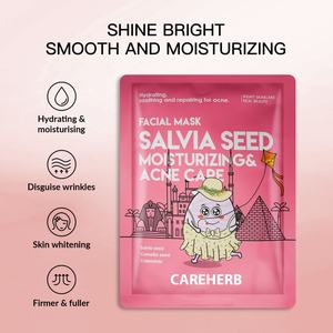 Wholesale Private Label Fancy Face <b>Masks</b> Hydrating Soothing Repairing Acne Moisturizing Salvia Seed Facial Sheet <b>Mask</b> - Product Image 2