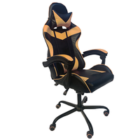 WS8043PL Chaise de jeu avec coussin à ressort ensaché, chaise d'ordinateur ergonomique à dossier haut, chaise de jeu inclinable en cuir Pu 350LBS