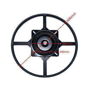 Placa Giratoria de Hierro con Rotación Libre de 360 Grados, Diseño Industrial, Accesorio de Ferretería Negro - Product Image 3