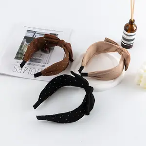 Penjualan laris ikat kepala aksesori rambut gadis berlian imitasi busur populer Korea