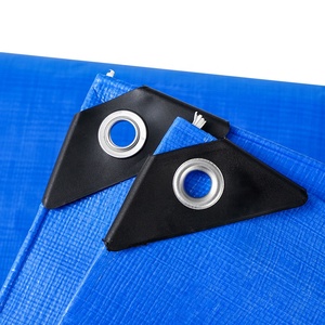 Bâche en PE bleue enduite 150 g/m² 4x6 m, imperméable, anti-UV, robuste, pour couvrir les marchandises des camions, avec œillets en aluminium et bords renforcés - Product Image 5
