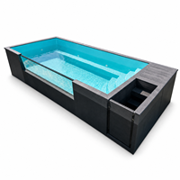 Piscine Conteneur Extérieure en Fibre de Verre, Maison Piscine Hors Sol en Fibre de Verre de 20 pieds et 40 pieds avec Fenêtre