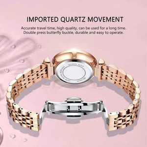 Montre POEDAGAR 719 pour femmes, design de bijoux de luxe, acier inoxydable, or rose, quartz, étanche, montres tendance pour femmes - Product Image 4