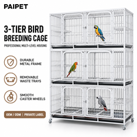 Cage à oiseaux commerciale PAIPET, cage d'élevage en métal multi-niveaux, conception à cloisons empilables pour animalerie, volière, vente en gros