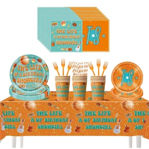 Articles de fête sur le thème de la <span class=keywords><strong>chanteuse</strong></span> Showgirl pour l'anniversaire : Assiettes, serviettes, nappes et autres fournitures pour événements musicaux - Product Image 2