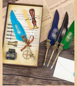 Juego de Plumas de Escritura Vintage 2026, Delicadas y de Colores, con Soporte, para Regalo de Boda - Product Image 5