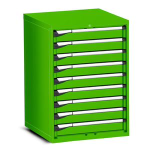 Fami Master Key Comfort <b>Drawer</b> Cabinet 9 <b>Drawers</b> 714x726x1000 Mm Green Ral6011 <b>Tool</b> Storage - Product Image 2