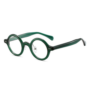 Atacado: Armação de Óculos Redonda Pequena Vintage para Homem e Mulher com Apoio de Nariz de Silicone, Haste de Silicone CP, Óculos Ópticos - Product Image 3