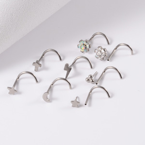 Gaby-anillos <span class=keywords><strong>de</strong></span> <span class=keywords><strong>titanio</strong></span> para la <span class=keywords><strong>nariz</strong></span>, <span class=keywords><strong>piercing</strong></span> para la <span class=keywords><strong>nariz</strong></span> con forma <span class=keywords><strong>de</strong></span> tornillo, con diseño <span class=keywords><strong>de</strong></span> flor, modelo ASTM F136, venta al por mayor - Product Image 4