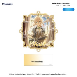 Commercio all'ingrosso viola <span class=keywords><strong>Evergarden</strong></span> Anime supporto acrilico e portachiavi ufficialmente concesso in licenza per la decorazione della scrivania fonte di animazione del Giappone - Product Image 4