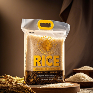 Kantung berdiri cetak kustom 10kg kemasan nasi kualitas tinggi makanan kualitas tinggi 1kg 2.5kg 5kg kantong beras plastik dengan pegangan - Product Image 2