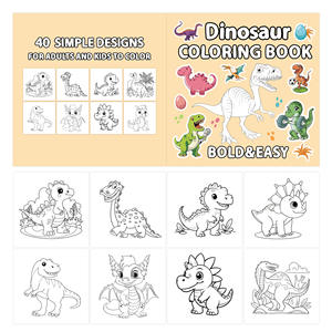 Libro para <span class=keywords><strong>colorear</strong></span> de <span class=keywords><strong>dinosaurios</strong></span> de 40 páginas personalizado al por mayor, bonito libro de dibujo de dibujos animados para niños, A4, libros para <span class=keywords><strong>colorear</strong></span> de animales con Encuadernación perfecta, papel - Product Image 3