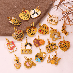 Lindo Colgante de Pata de Perro con Forma de Corazón, Accesorios de Joyería de Acero Inoxidable, Tamaño Pequeño, Joyería DIY para Mascotas - Product Image 1