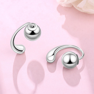 Pendientes de metal con cuentas en forma de lágrima de cobre blanco, diseño original y exclusivo, pendientes versátiles para mujer, gran éxito de ventas. - Product Image 6