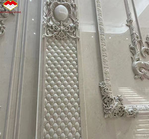 Diseño interior de lujo moderno para villas Panel de pared de mármol beige <span class=keywords><strong>Shanna</strong></span> de gama alta Pulido Bianco Botticino Losa grande para elegante - Product Image 6