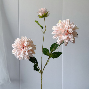 Dahlias en soie de haute qualité à 3 têtes, fleurs de dahlias réalistes, fleurs artificielles pour mariage - Product Image 3