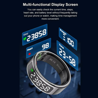 Écran tactile Smart Ring Health Fitness Tracker Ring Anneau Étanche Sommeil Anneau avec Surveillance de la Pression Artérielle pour Femmes Hommes