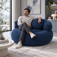 Knochenloser Lazy Sofa Sessel mit breiter Sitzfläche, Bean Bag Lounge, komprimierte Akzentsitzgelegenheit für Schlafzimmer, Wohnzimmer, Heimkino und Studentenwohnheim
