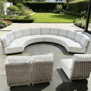 Meubles de <span class=keywords><strong>jardin</strong></span> modernes en métal pour l'extérieur et l'intérieur, canapé en forme de L pour 10 personnes avec table, <span class=keywords><strong>salon</strong></span> de <span class=keywords><strong>jardin</strong></span>, canapé imperméable, ensembles de meubles de <span class=keywords><strong>jardin</strong></span> - Product Image 5